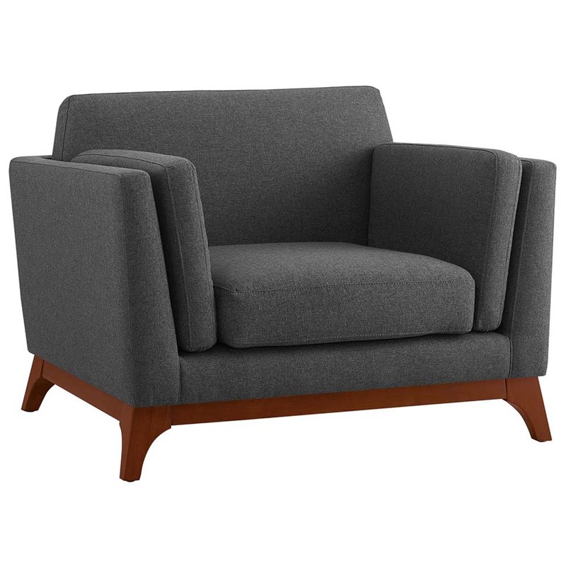 Allora Mid Century Modern Accent Chair in Gray