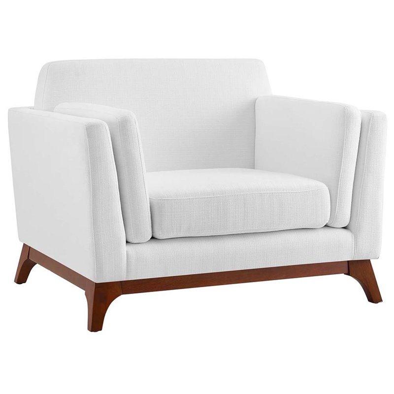 Allora Mid Century Modern Accent Chair in White