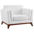 Allora Mid Century Modern Accent Chair in White