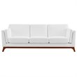 Allora Mid Century Modern Sofa in White