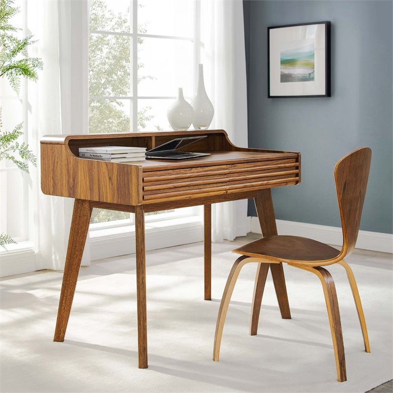 Allora Mid-Century Writing Desk in Walnut