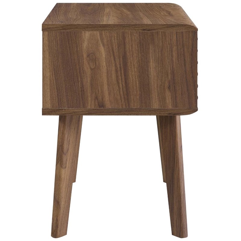 Modway Particleboard Walnut Nightstand Rectangular Smooth Wood Grain Laminate 21.5