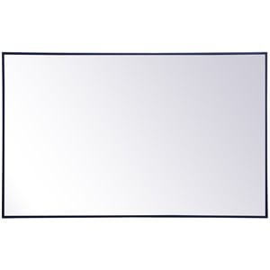 Allora 48&quot x 30&quot Rectangle Metal Frame Clear Beveled Mirror in Blue