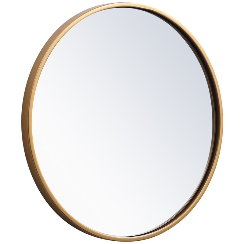 Allora Metal Brass Mirror Round Contemporary 18