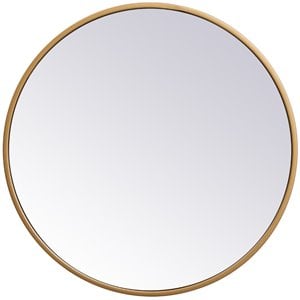 Allora Metal Brass Mirror Round Contemporary 18&quot