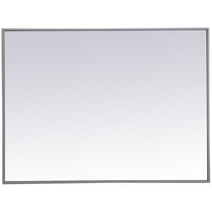 Allora 36&quot x 27&quot Rectangle Metal Frame Clear Beveled Mirror in Gray