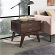 Allora Solid Wood End Table in Auburn Brown