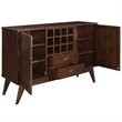Allora Solid Wood Sideboard and Wine Rack in Auburn Brown
