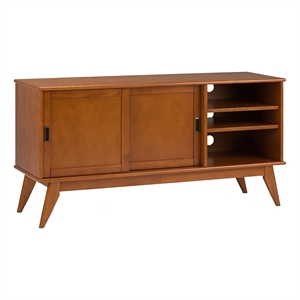 Allora Mid-Century Wood Medium TV Stand for TVs up to 60&quot in Teak Brown