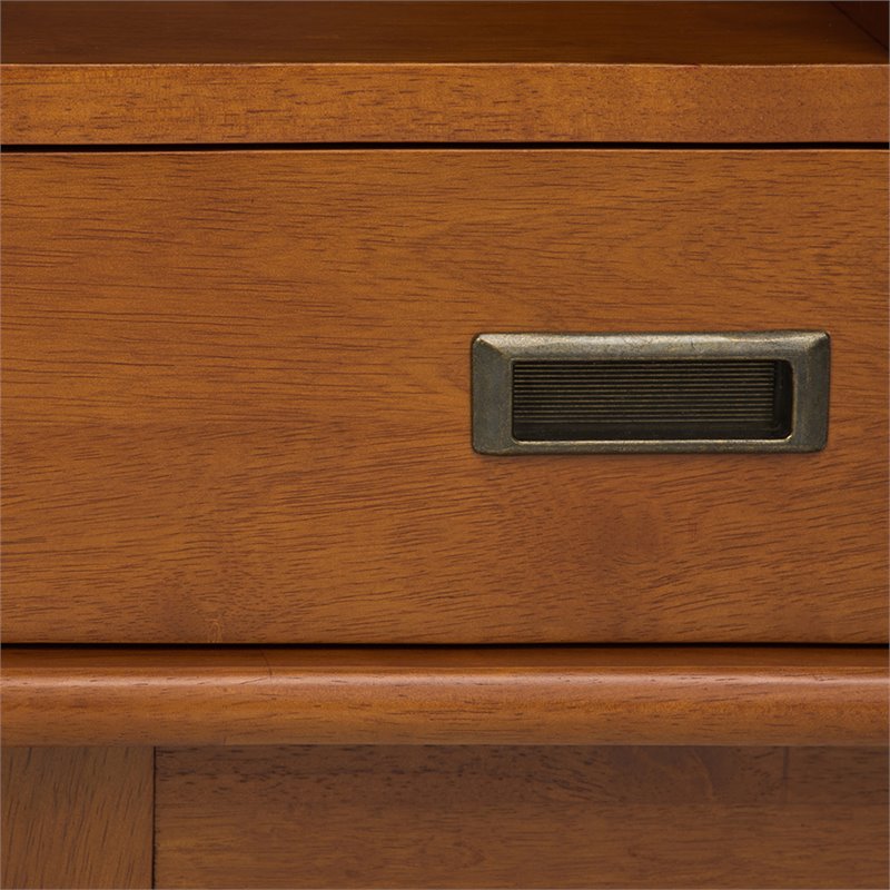 Allora Solid Rubberwood Teak Brown Bookcase Rectangular 63.98