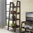 Allora 4 Shelf Solid Wood Ladder Bookcase in Saddle Brown