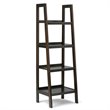 Allora 4 Shelf Solid Wood Ladder Bookcase in Saddle Brown