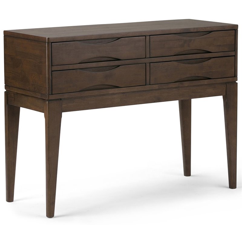 Allora Wooden Hallway Console Table in Walnut Brown