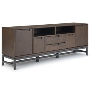 Allora 72&quot Wooden TV Stand in Walnut and Black