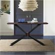 Allora Modern Wood Console Table in Brushed Coffee Bean Brown/Natural Black
