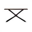Allora Modern Wood Console Table in Brushed Coffee Bean Brown/Natural Black