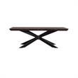 Allora Mid-Century Metal Coffee Table in Brushed Coffee Bean/Natural Black