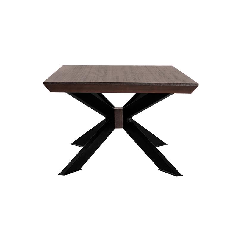 Allora Mid-Century Metal Coffee Table in Brushed Coffee Bean/Natural Black