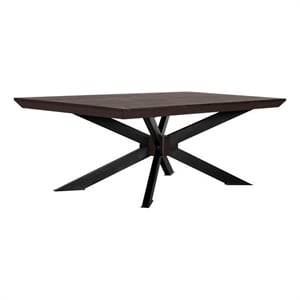 Allora Mid-Century Metal Coffee Table in Brushed Coffee Bean/Natural Black
