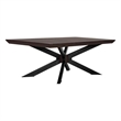 Allora Mid-Century Metal Coffee Table in Brushed Coffee Bean/Natural Black