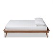 Allora Rubberwood Walnut Brown Platform Bed Rectangular Mid-Century Modern Full Size Unassembled