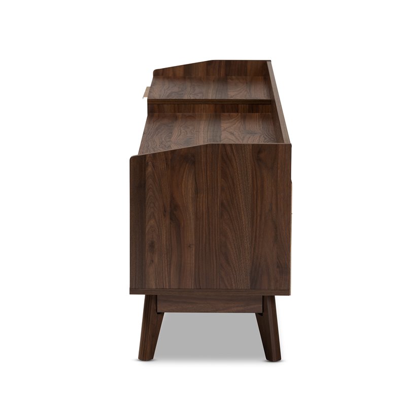 Allora Engineered Wood Walnut Brown TV Stand Rectangular Cord Management 70.9