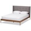 Allora Upholstered Queen Panel Platform Bed in Gray