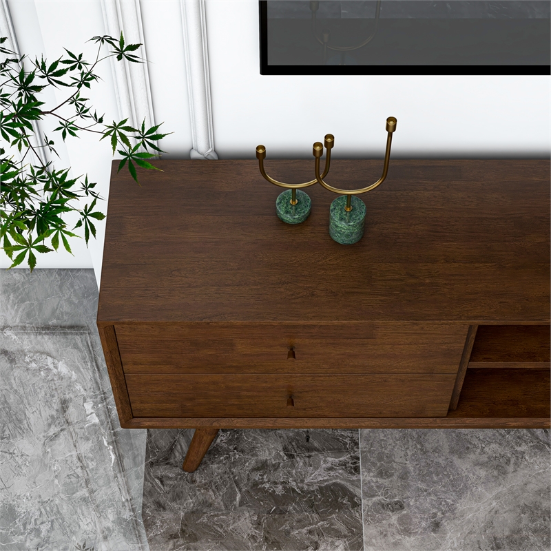 Allora Mid-Century 6-Storage Cabinet Wood TV Stand for TVs up to 65