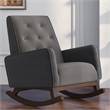 AlloraTight Back Microfiber Upholstered Rocking Chair in Dark Gray