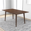 Allora Mid Century Modern Wood Large Dining Table in Brown Walnut