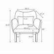 Allora 16.9'' Mid-Century Velvet Upholstered Tight Back Armchair in Orange