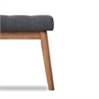 Allora Mid Century Modern Fabric Bench in Gray