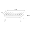 Allora Mid Century Modern Fabric Bench in Gray