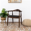Allora Faux Leather Upholstered Dining Chair in Black/Walnut