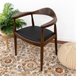 Allora Faux Leather Upholstered Dining Chair in Black/Walnut