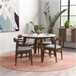Allora 5-Piece Mid-Century Solid Wood Dining Table Set in Walnut