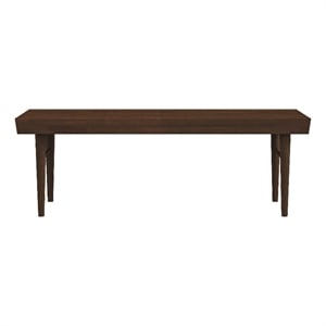 Allora Mid-Century Solid Teak Wood Rectangular Bench in Walnut