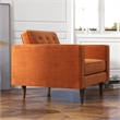 Allora 17'' Mid-Century Velvet Upholstered Pillow Back Armchair in Orange