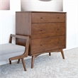 Allora Mid-Century Modern 3-Drawer Solid Wood Dresser in Brown