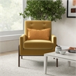 Allora Mid-Century Modern Tight Back Velvet Lounge Chair in Yellow