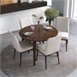 Allora 5-Piece Mid-Century Modern Dining Set w/ 4 Fabric dining chairs in Beige