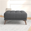 Allora Mid Century Modern Fabric Ottoman in Dark Gray