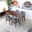 Allora 5-Piece Rectangular Dining Set w/ 4 Fabric Dining Chairs in Gray