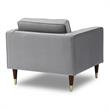 Allora Modern Wood and Velvet Upholstered Tufted Club Chair in Gray