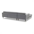 Allora Modern Wood and Velvet Upholstered Tufted Right Sectional Sofa in Gray