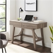 Allora 2-Drawer Small Transitional Wood Space Desk in Gray Wash