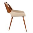 Allora Dining Chair in Walnut and Brown