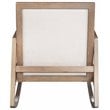 Allora Farmhouse Wood & Linen Rocking Chair in Coffee Brushed/Cream