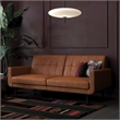 Allora Faux Leather Camel Tan Futon Sofa Bed Rectangular Convertible 78.5