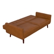 Allora Faux Leather Camel Tan Futon Sofa Bed Rectangular Convertible 78.5